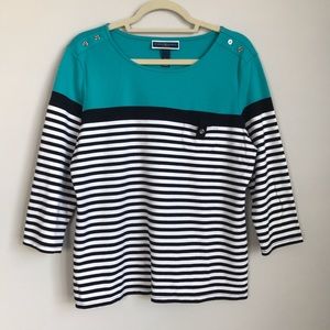 Karen Scott Sport 3/4 Sleeve Top - Size L